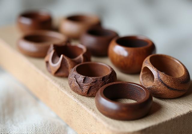 Anillos de madera artesanales